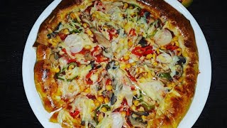 بيتزا?ايطالية بعجينة خفيفةسهلة?وبمكونات بسيطةجربيها متزيديش تشريها بنتها بنة?pizza bordure fromage