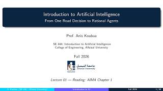SE 444 — Lecture 01: Introduction to AI — From One Road Decision to Rational Agents