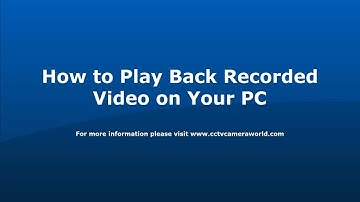 How to Playback Recorded Security Video on a PC