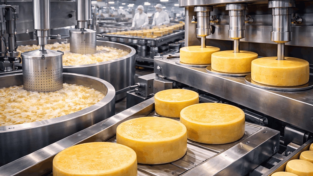 Inside a Commercial Cheese Production and Aging Process | Modern Cheese Factory