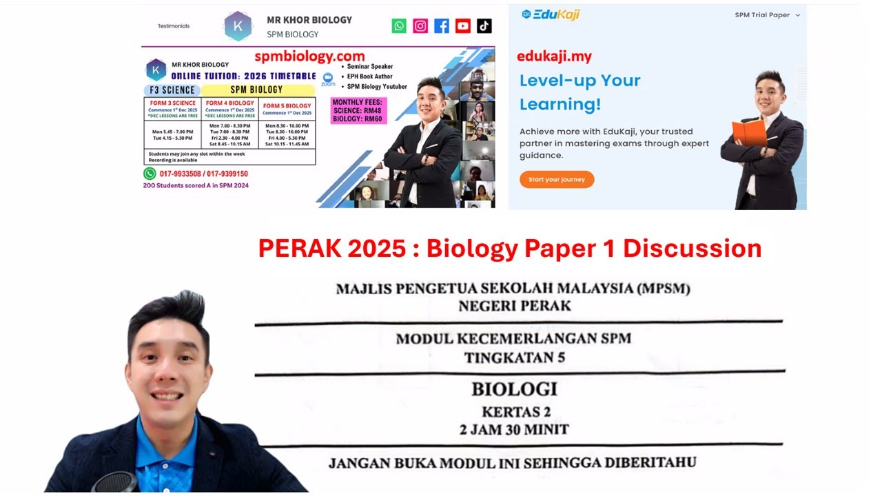 Perak 2025 Biology Paper 1 Discussion | SPM Biology | spmbiology.com
