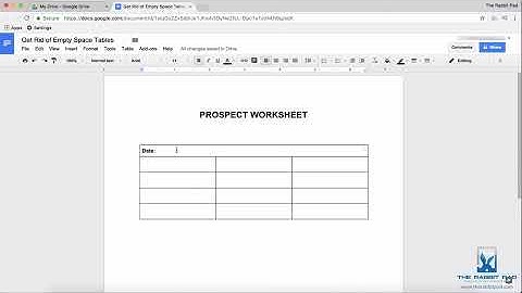 How to Get Rid of Empty Space in Tables in Google Docs