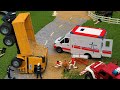 Incredible Truck Crash! RC Firetruck, Ambulance, Excavator Construction Site action!