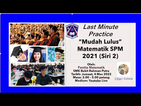 PERCUBAAN MATEMATIK SPM 2021 JOHOR K2 SET 1 & PAHANG K2 - MUDAH LULUS