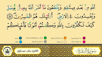 سورة البقرة من الآية 24 -28 ورش بقصر البدل 🔹 مصحف معلم 🔸 القارىء الشيخ بلال عيناوي