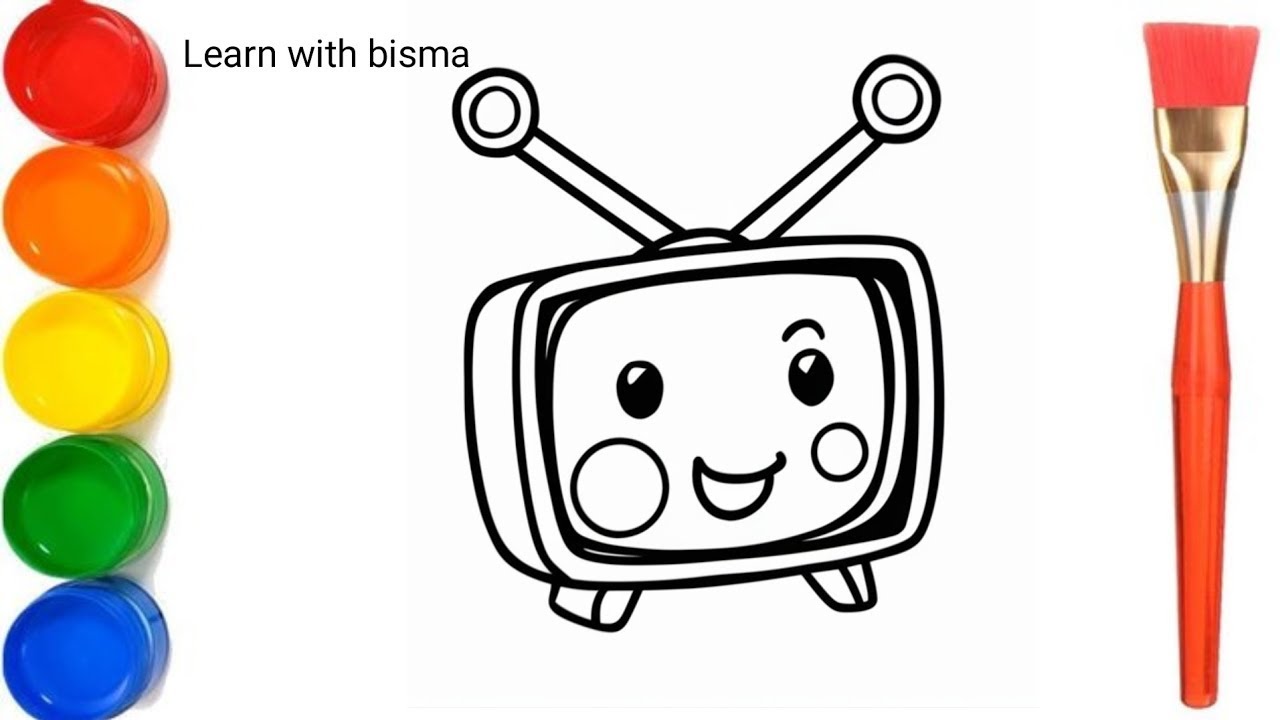 How to Draw old tv drawing, Painting and Coloring for Kids & Toddlers | Draw, Paint and Learn