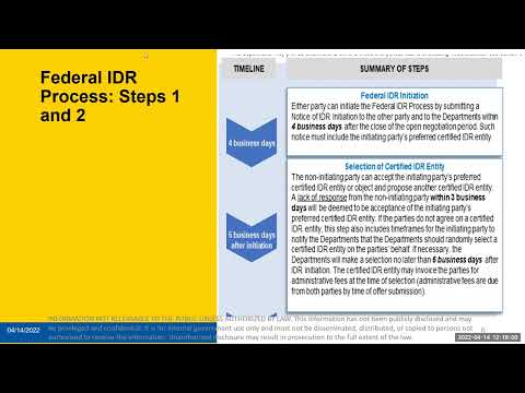 An Overview of the Independent Dispute Resolution Process for Disputing Parties, Part II