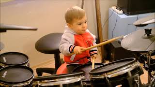 20 month baby drummer 2 (ali eker)