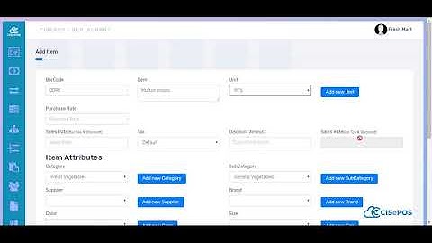 How to Create Items in CISePOS