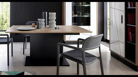 Brolo Stylish Modern Extending Dining Table 160-200cm Walnut And Dark Panel Finish