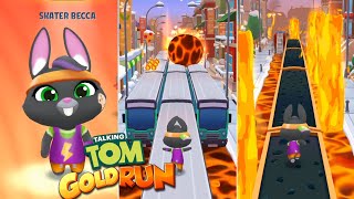 Skater Becca In Lava Escape Event | Talking Tom Gold Run New Event screenshot 1
