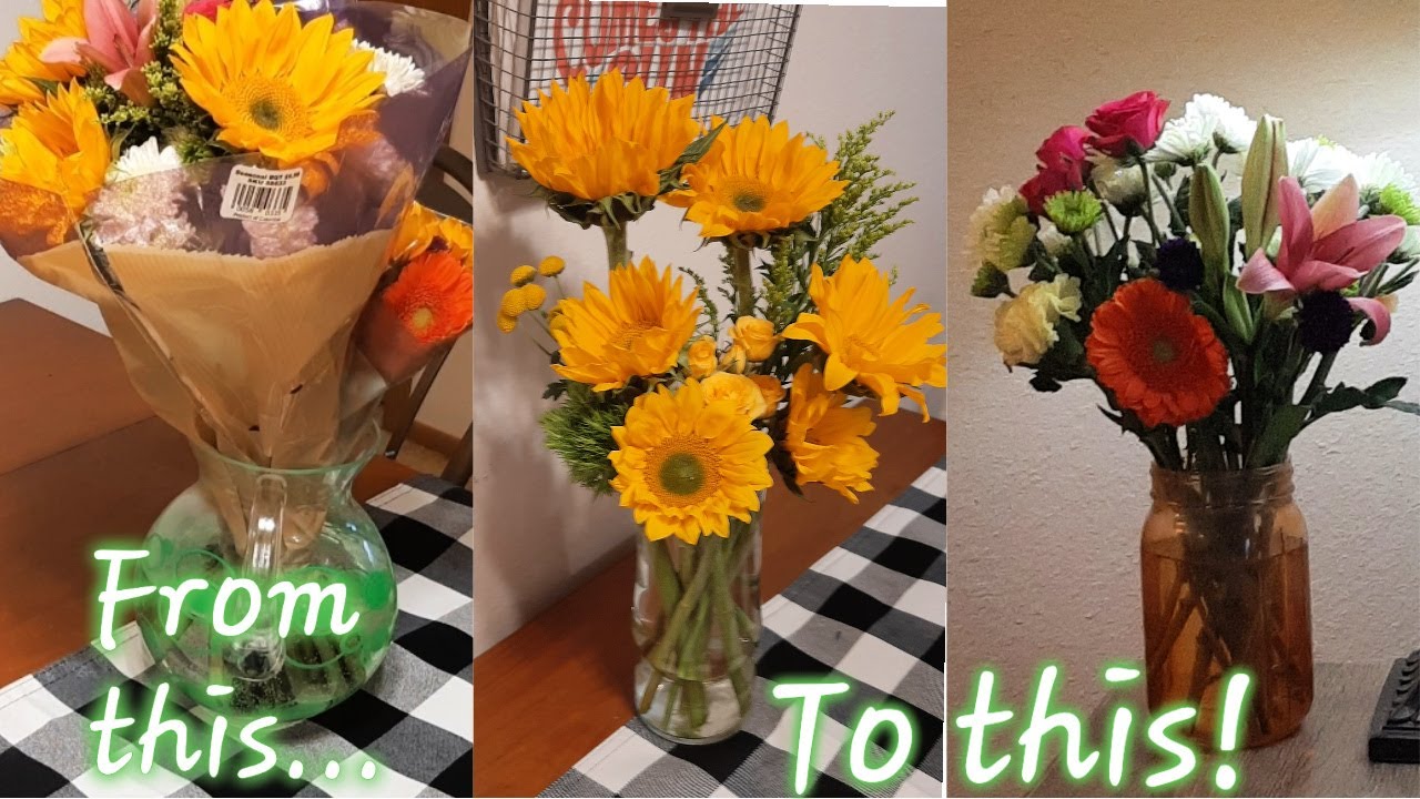 Supermarket Flower Arranging at Home! YouTube