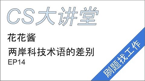 花花酱 两岸科技术语的差别 - CS大讲堂 EP14