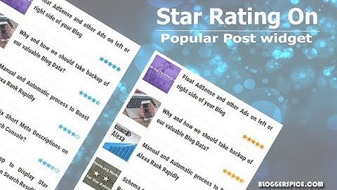 Popular Post widget with Star Rating for Blogger Site