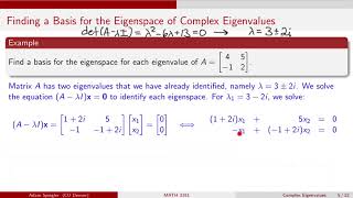 Famous MATH 3191: Finding a Basis an Eigenspace of a Complex Eigenvalue Wealth