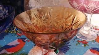#Цветное стекло 50-60 -70годы СССР##Вазы на ножке#