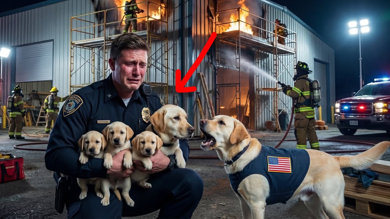 Scout Labrador Dog Police Rushed Into a Burning Warehouse to Save the Puppies —Everyone Was Amazed 😱
