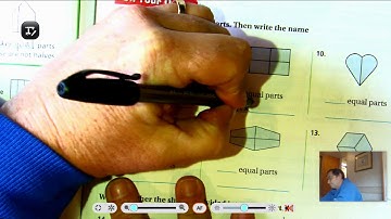 3rd grade GO Math: Lesson 8.1 Equal Parts of a Whole pages 321-324