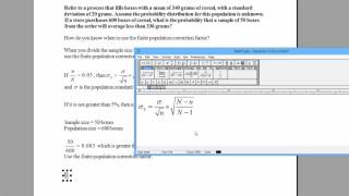 How to Solve a Word Problem Using the Finite Population Correction Factor. [HD]
