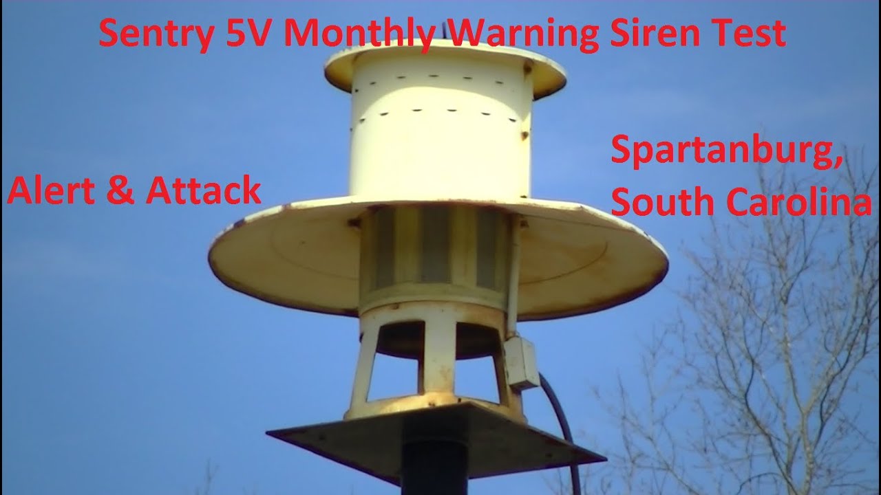 Sentry 5V Monthly Warning Siren Test, Alert And Attack Spartanburg