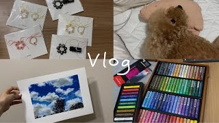 [Eng]#Binet vlog |구독자이벤트 준비|오일파스텔로 그림그리기 |packaging rings for subscribers | drawing with oil pastels