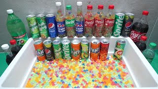 Pouring water beads with Coca Cola, Fanta, Pepsi, 7 up, Sprite [Fun ASMR TECHS]