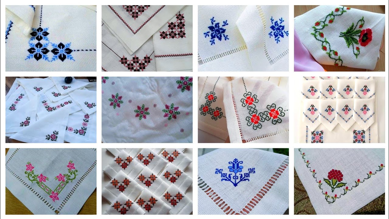 دستمال‌های بسیار عالی و جدید گراف دوزی برای ایده great ideas/graph stitch embroidery napkins