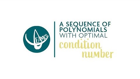 A SEQUENCE OF POLYNOMIALS WITH OPTIMAL CONDITION NUMBERS || TEAMCO VIDEO PROJECT