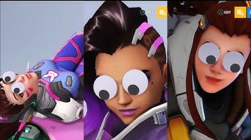 Overwatch all character highlight intros but with googly eyes