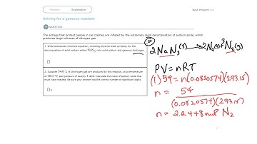 Aleks Solving for a gaseous reactant
