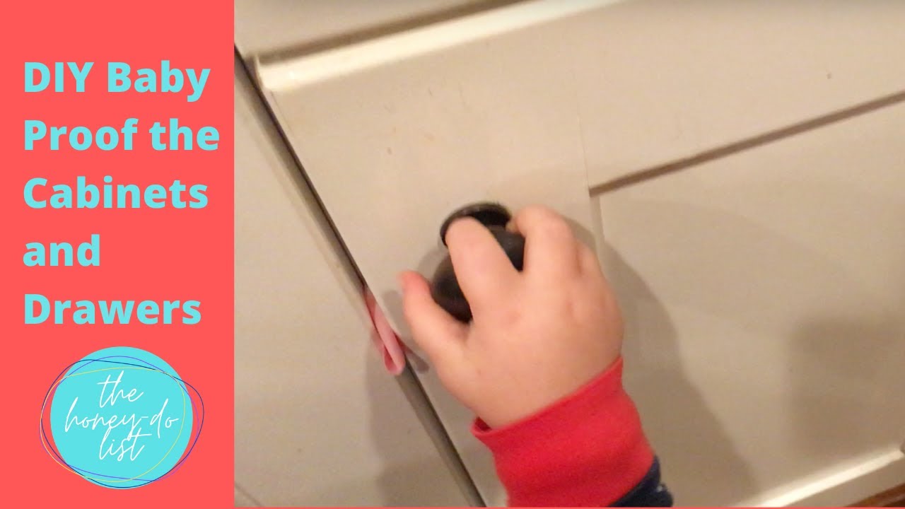 DIY Baby Proofing Kitchen Cabinets and Drawers - YouTube