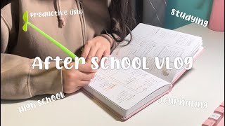 Cozy after school vlog of a High School student | studying, journaling, and food