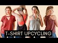 4 einfache UPCYCLING Ideen für SOMMER-SHIRTS und Gym-Tops aus alten T-Shirts ❤️ THRIFT FLIP