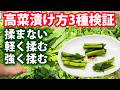 高菜浅漬けから古漬け揉む揉まないの疑問を検証