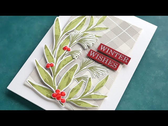 Holiday Card Series 2019 – Day 8 – Watercolor Plaid & Layered Stamping