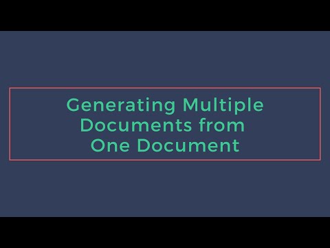 Generating Multiple Documents from One Document