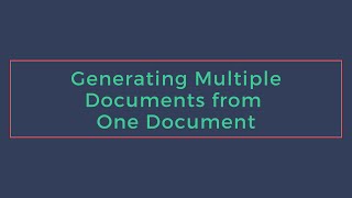 Generating Multiple Documents from One Document