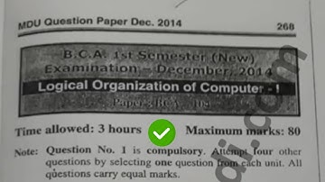 2014 Mdu BCA Logical Organisation 1st Sem Question Paper Q
