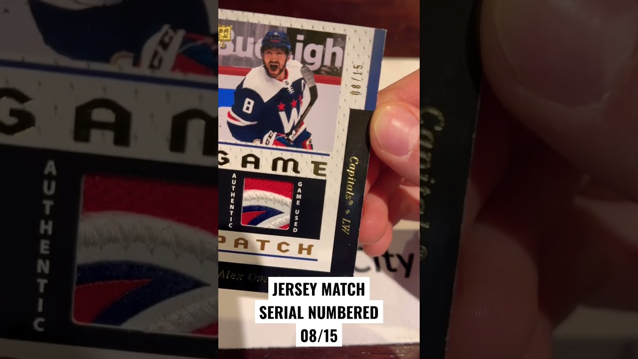 WATCH: OVECHKIN JERSEY MATCH SERIAL NUMBERED PATCH 08/15 #hockeycards #upperdeck #sportscards #ovechkin