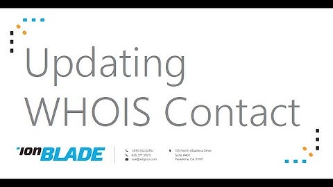 Updating WHOIS Information