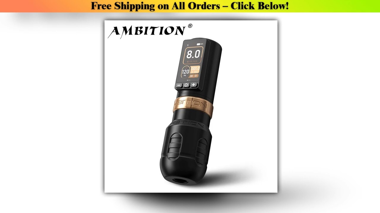 Ambition Torden Max Wireless Tattoo Machine Straight Rod Brushless Motor Pen Stroke 4.0+3.5mm