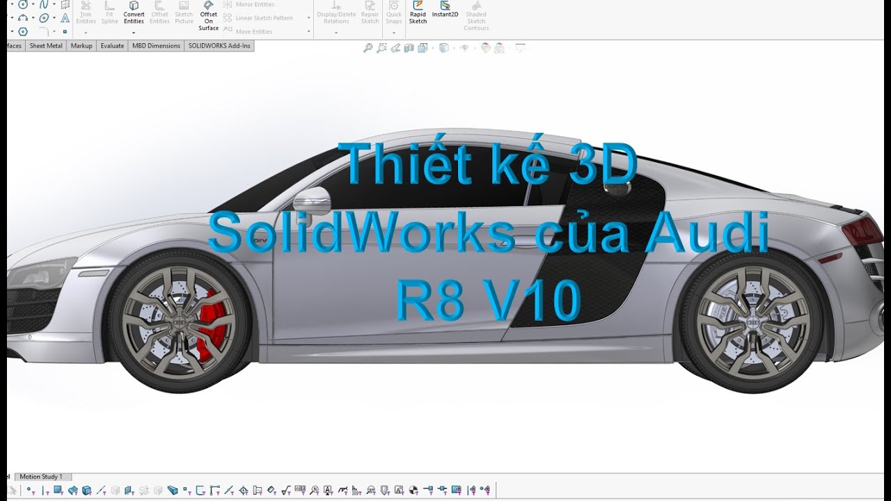 Thiết kế 3D SolidWorks của Audi R8 V10 - YouTube