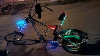 I love the Night lights on my own built Kenyan chopper bike