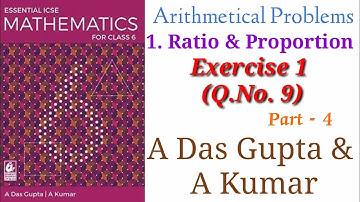 ICSE Mathematics| Class 6| Solution| Arithmetical Problems| 1 Ratio| Part-4| Amarclasses #icse #math