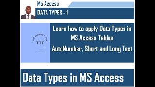 Data Types in Ms Access Table