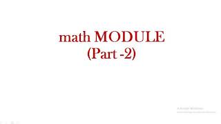 Python Math Module part-2