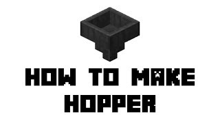 Minecraft How To Make Hopper