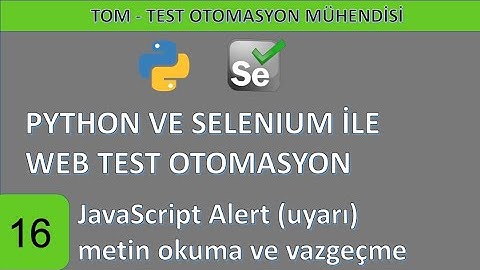 Python ve Selenium ile web test otomasyonu-16: JavaScript Alert (Uyarı) metin okuma / vazgeçme
