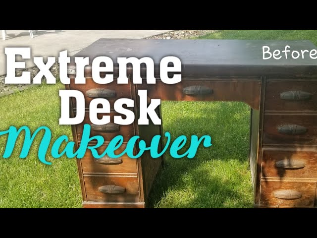 Thrifted desk makeover with Rustoleum chalk paint. - The Collected House
