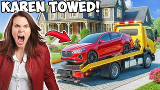 Karen Calls 911 While Trespassing On MY Property! Gets HERSELF Towed!